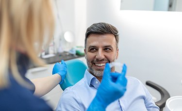 Man attending Invisalign follow-up